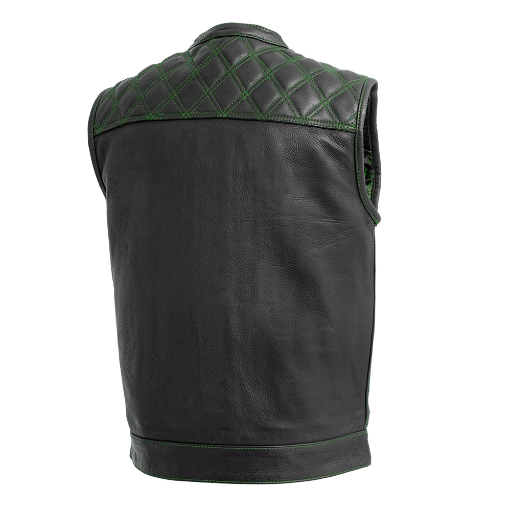 Tressivo-Downside Men's Motorcycle Leather Vest - Tressivo