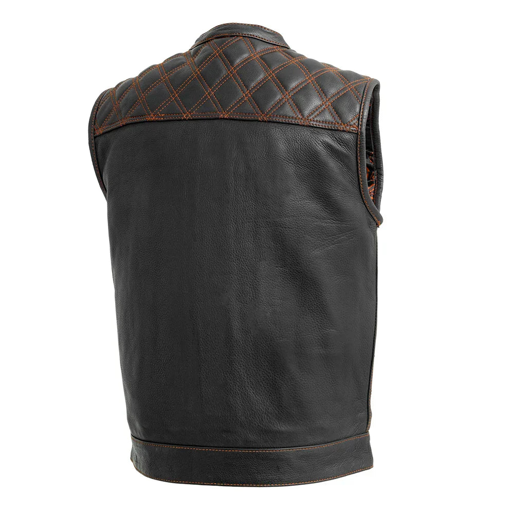 Tressivo-Downside Men's Motorcycle Leather Vest - Tressivo