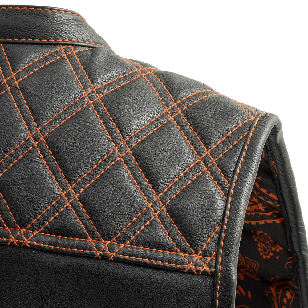 Tressivo-Downside Men's Motorcycle Leather Vest - Tressivo