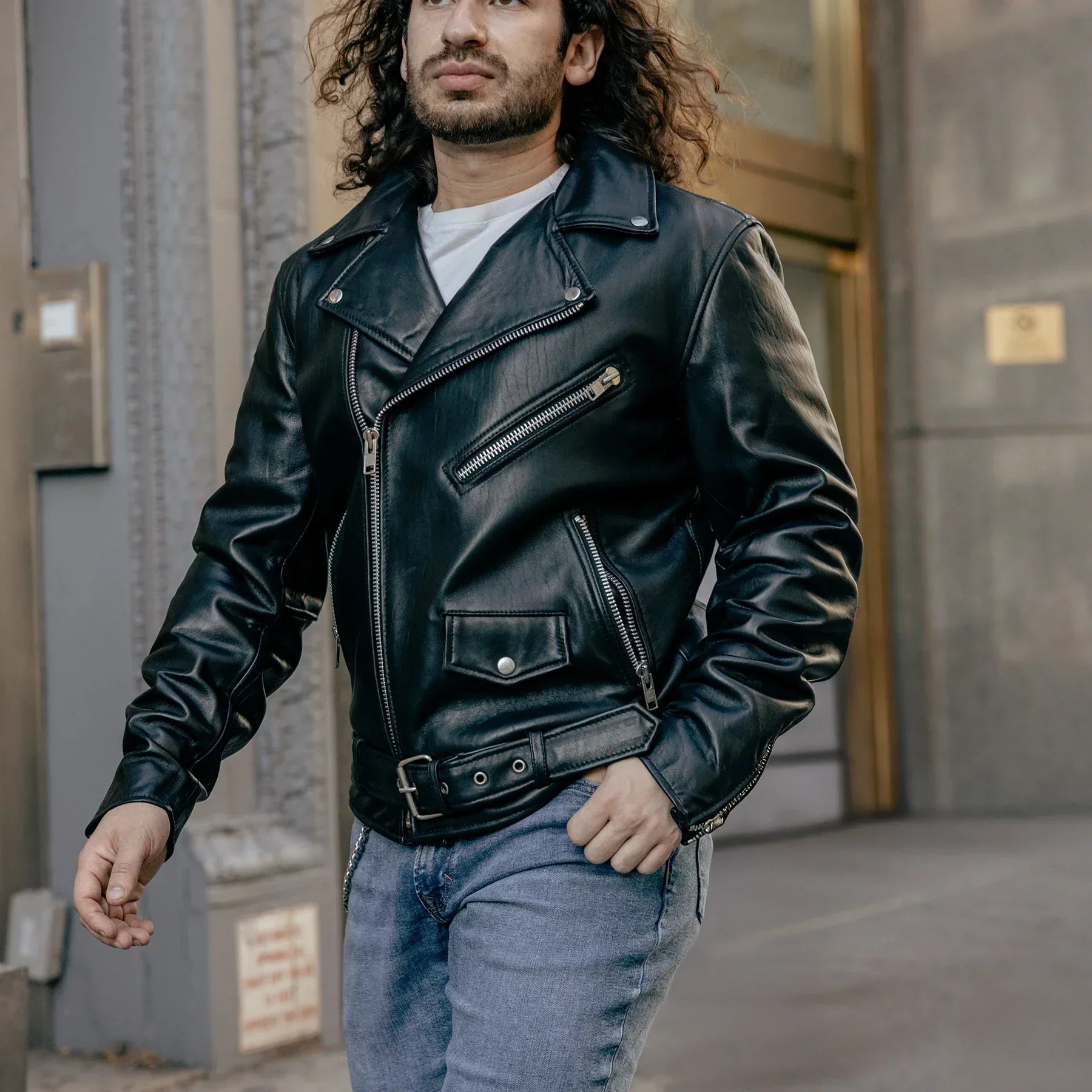 Tressivo-Jay Mens Fashion Leather Jacket - Tressivo