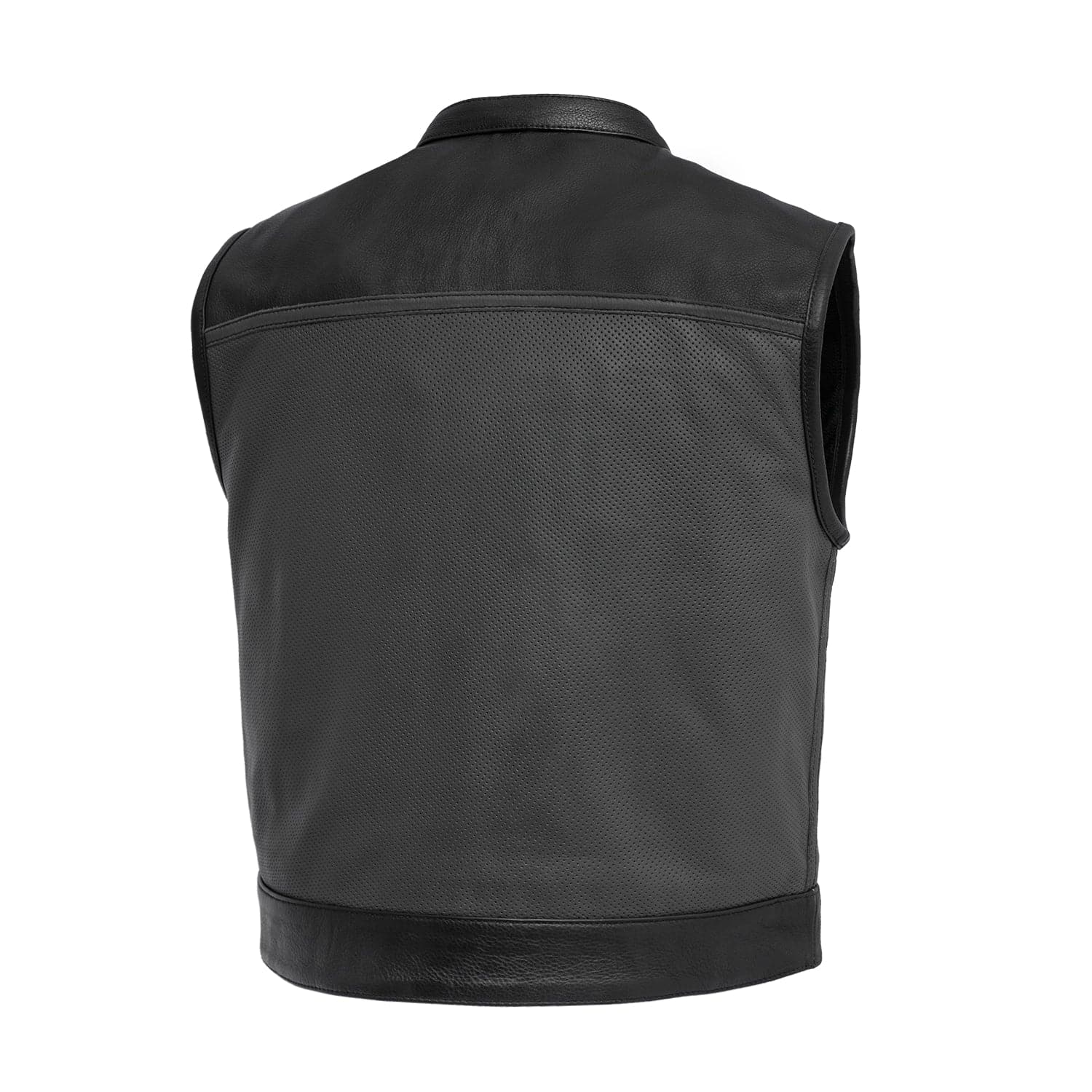 Tressivo-Two Tone Lowrider Perforated Men's Leather Vest - Tressivo