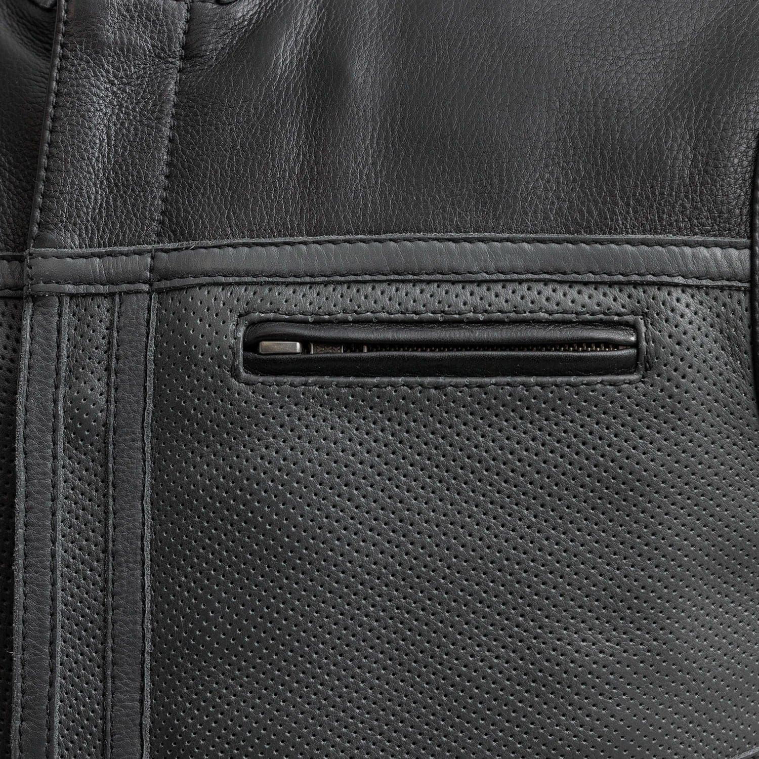 Tressivo-Two Tone Lowrider Perforated Men's Leather Vest - Tressivo