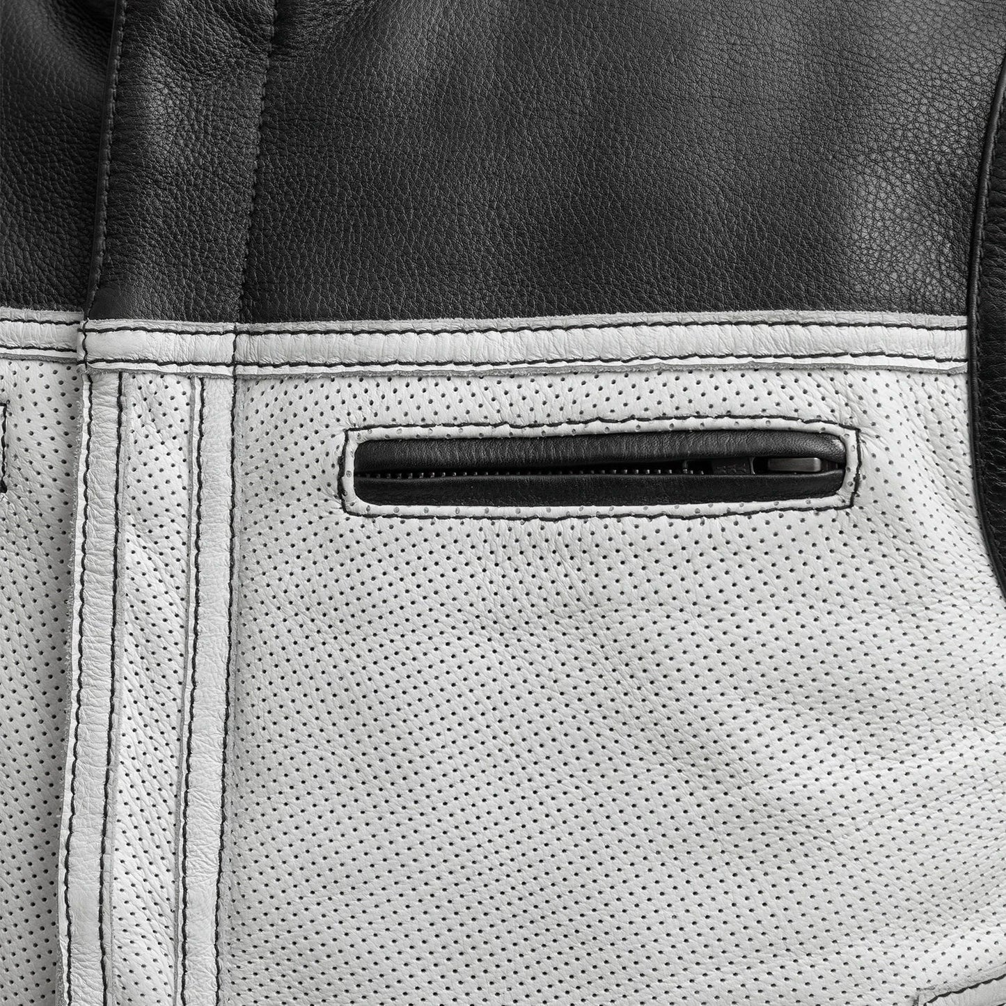 Tressivo-Two Tone Lowrider Perforated Men's Leather Vest - Tressivo