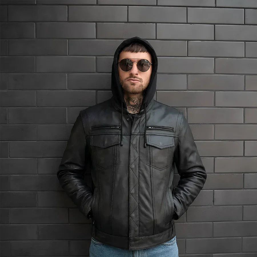 Tressivo-Nightstrike Men’s Motorcycle Leather Jacket - Tressivo