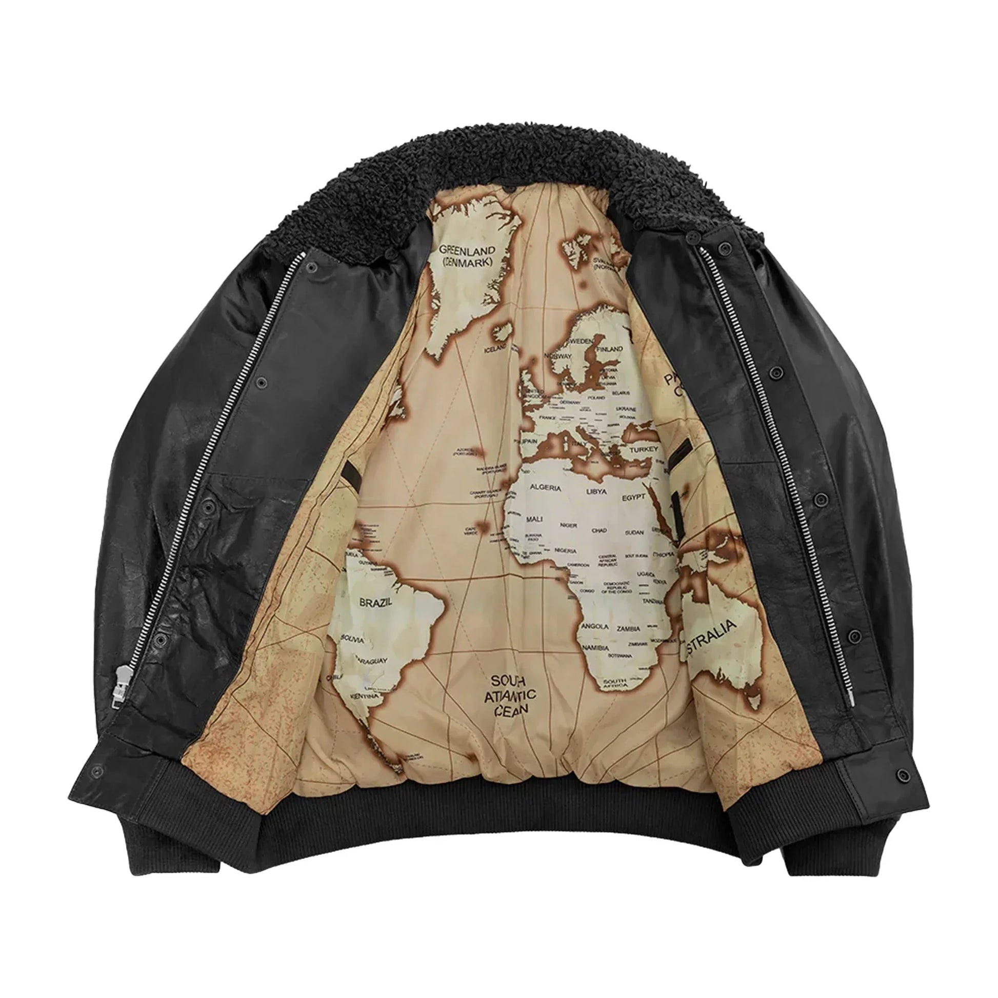 Tressivo-Old World Map Bomber Jacket - Tressivo