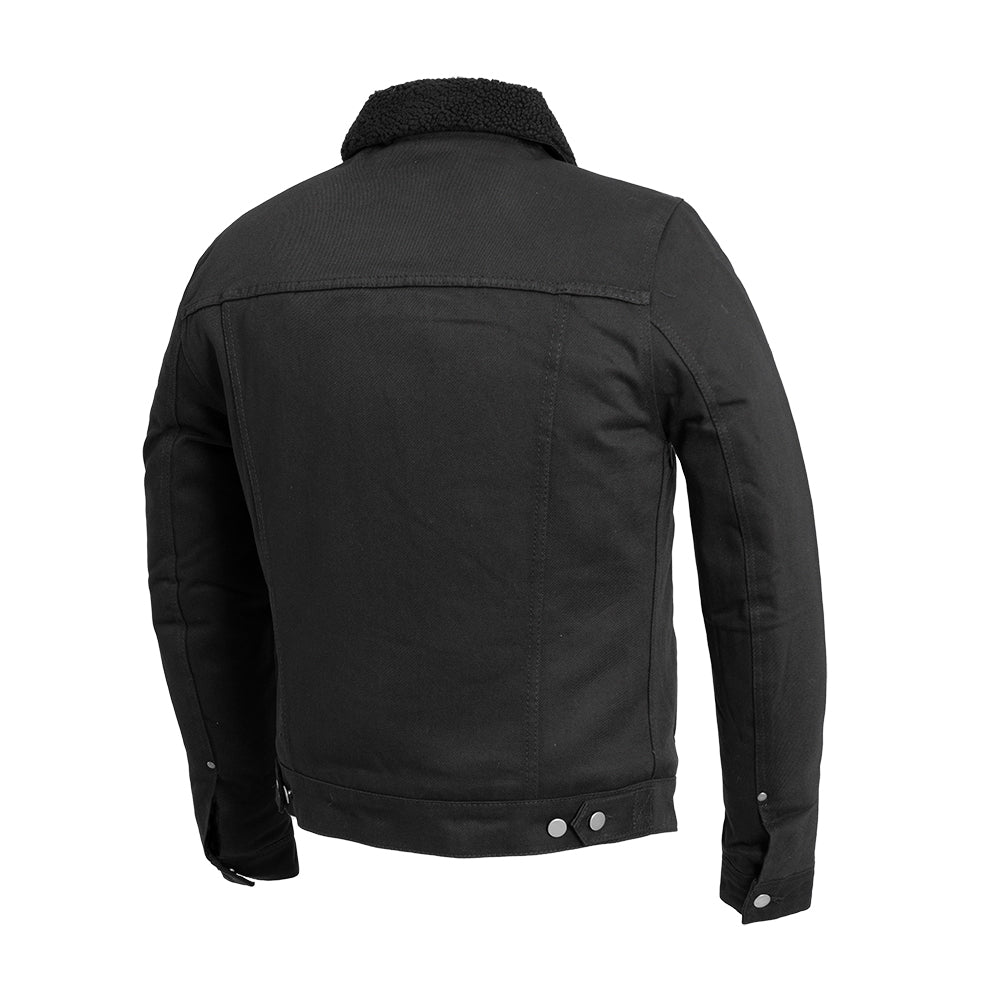 Tressivo-Cain Mens Faux Shearling Twill Jacket - Tressivo