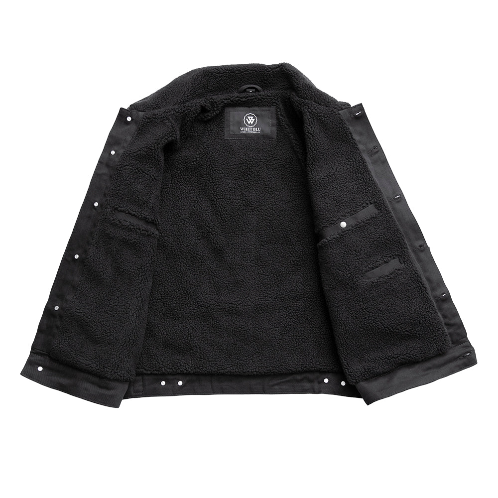 Tressivo-Cain Mens Faux Shearling Twill Jacket - Tressivo