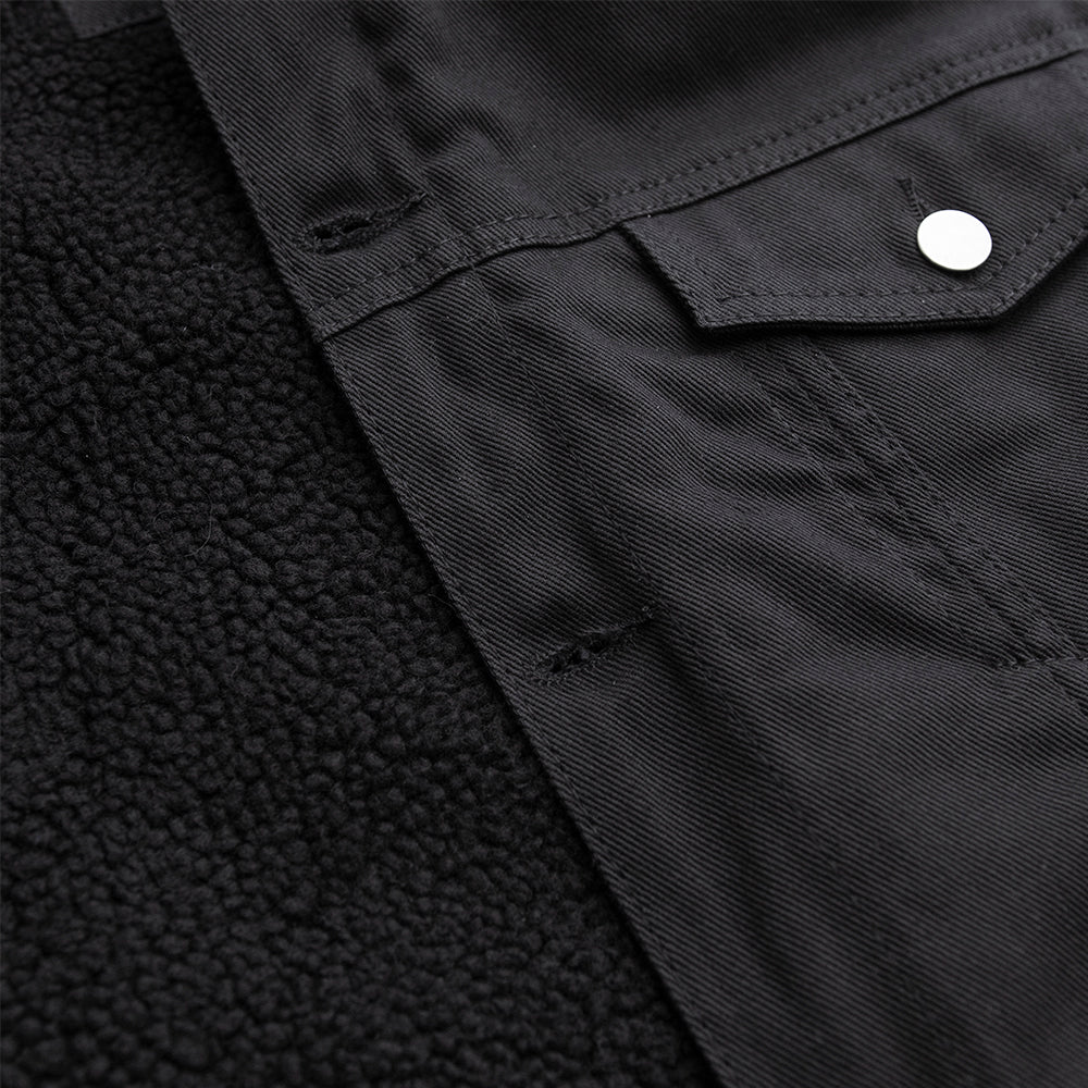 Tressivo-Cain Mens Faux Shearling Twill Jacket - Tressivo