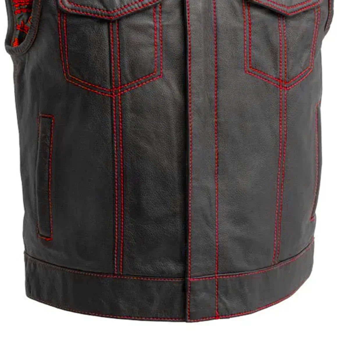 Tressivo-The Club Cut Men's Motorcycle Leather Vest, Multiple Color Options - Tressivo