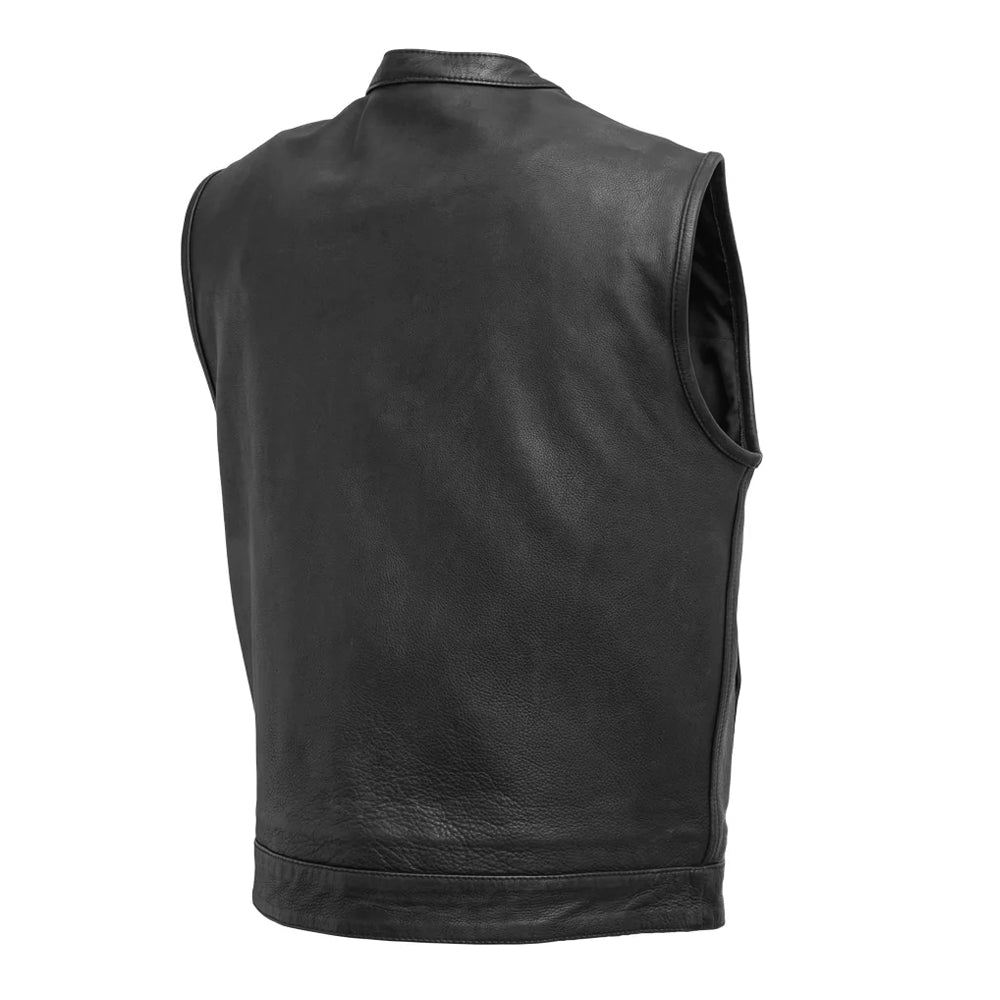 Tressivo-Top Rocker Men's Motorcycle Leather Vest - Tressivo
