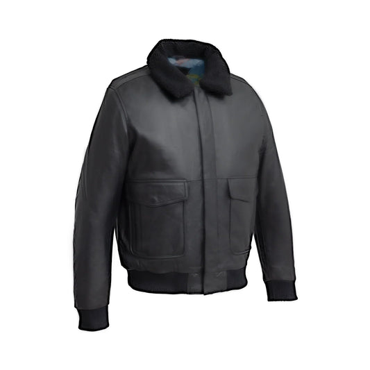 Tressivo-Baron Mens Bomber Leather Jacket - Tressivo