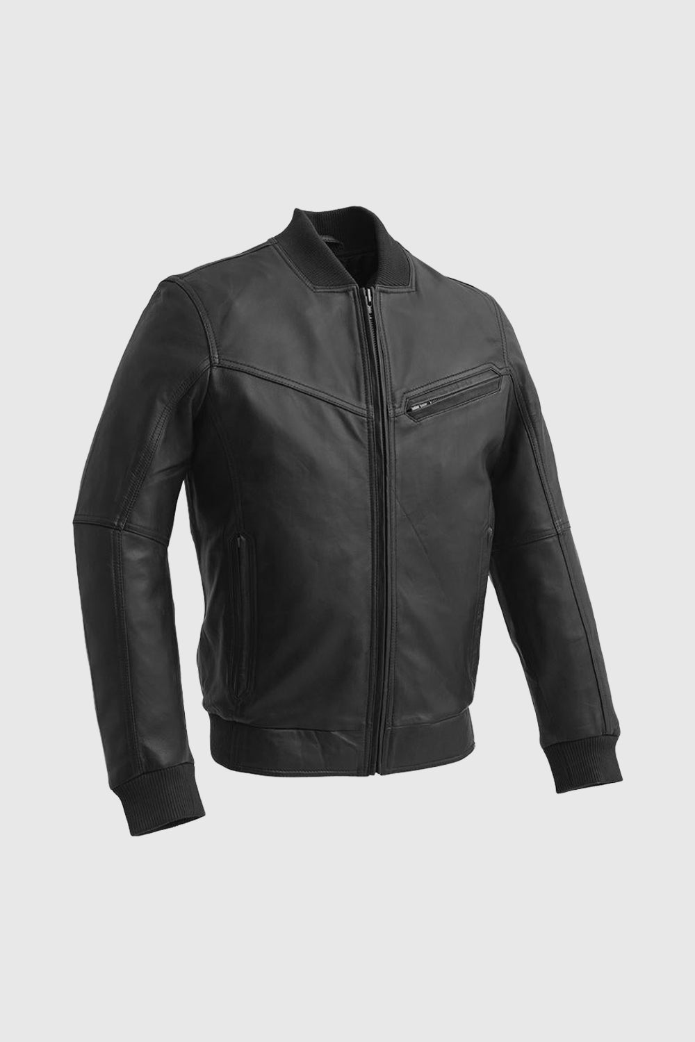 Tressivo-Aviator Mens Bomber Leather Jacket - Tressivo