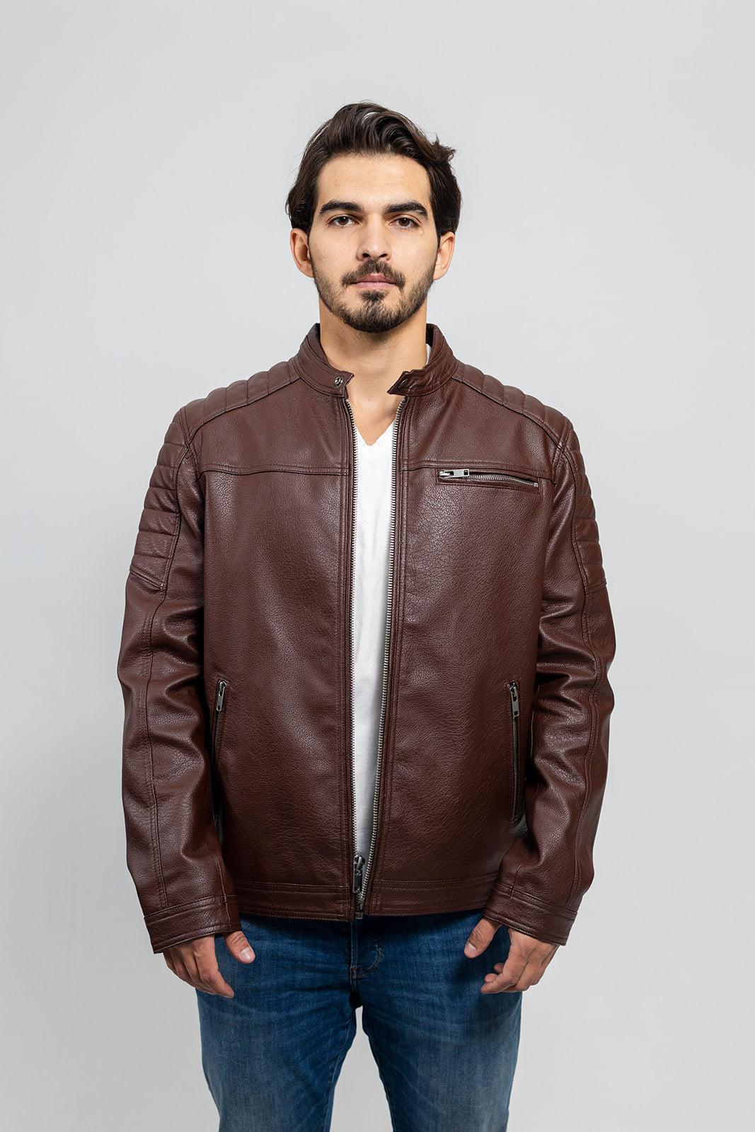 Tressivo-Logan Men's Vegan Faux Leather Jacket - Tressivo