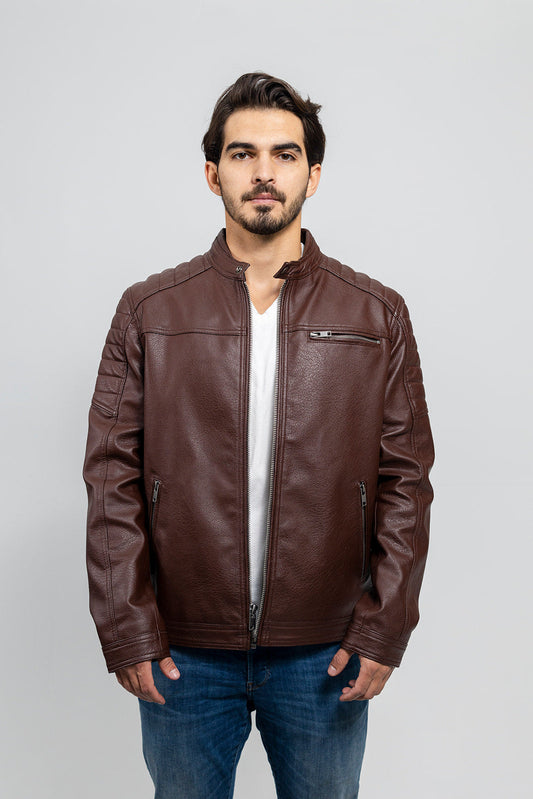 Tressivo-Logan Men's Vegan Faux Leather Jacket - Tressivo