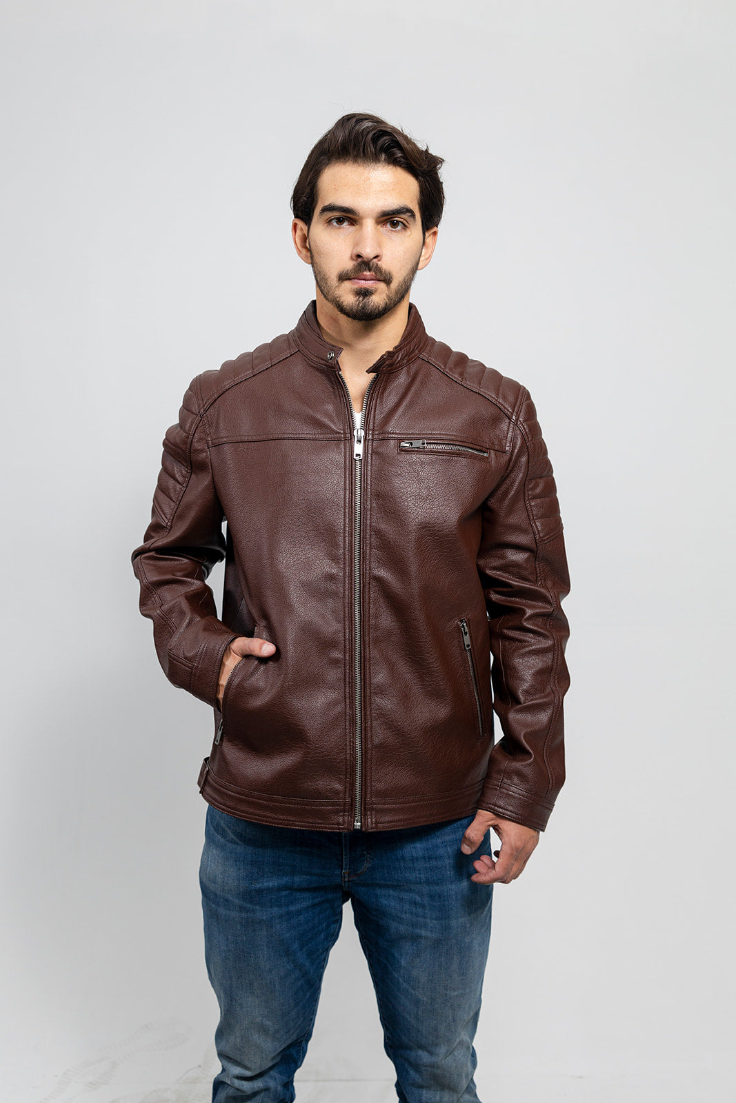 Tressivo-Logan Men's Vegan Faux Leather Jacket - Tressivo
