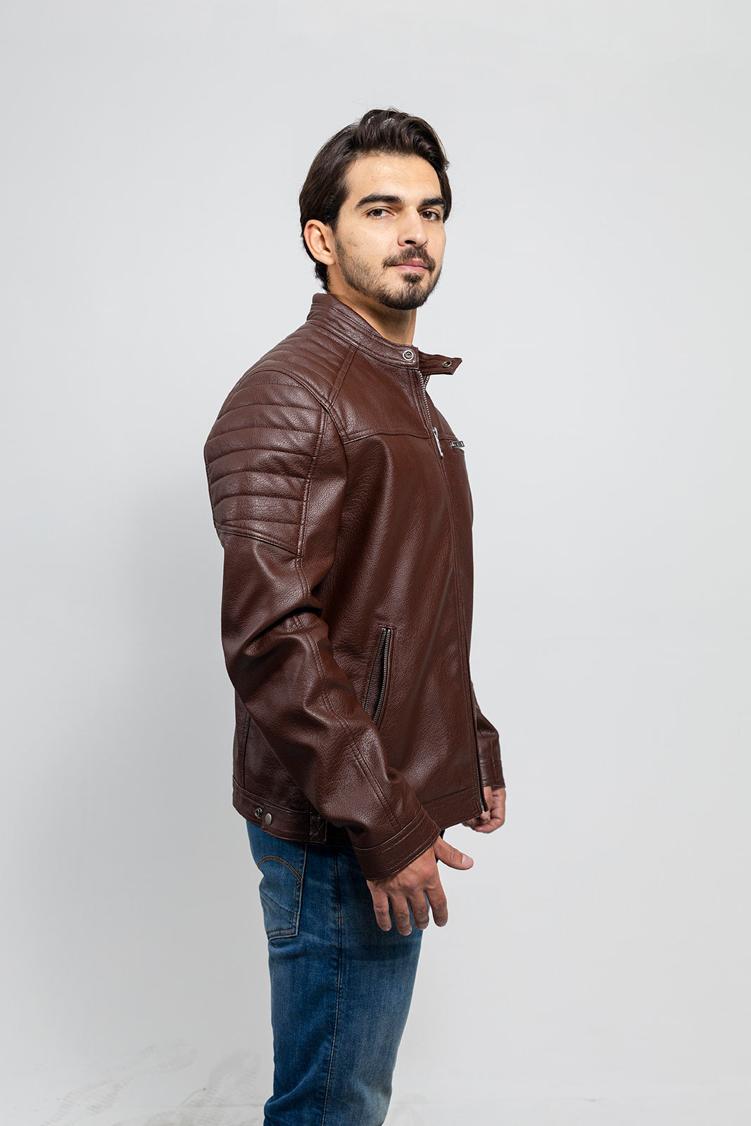 Tressivo-Logan Men's Vegan Faux Leather Jacket - Tressivo