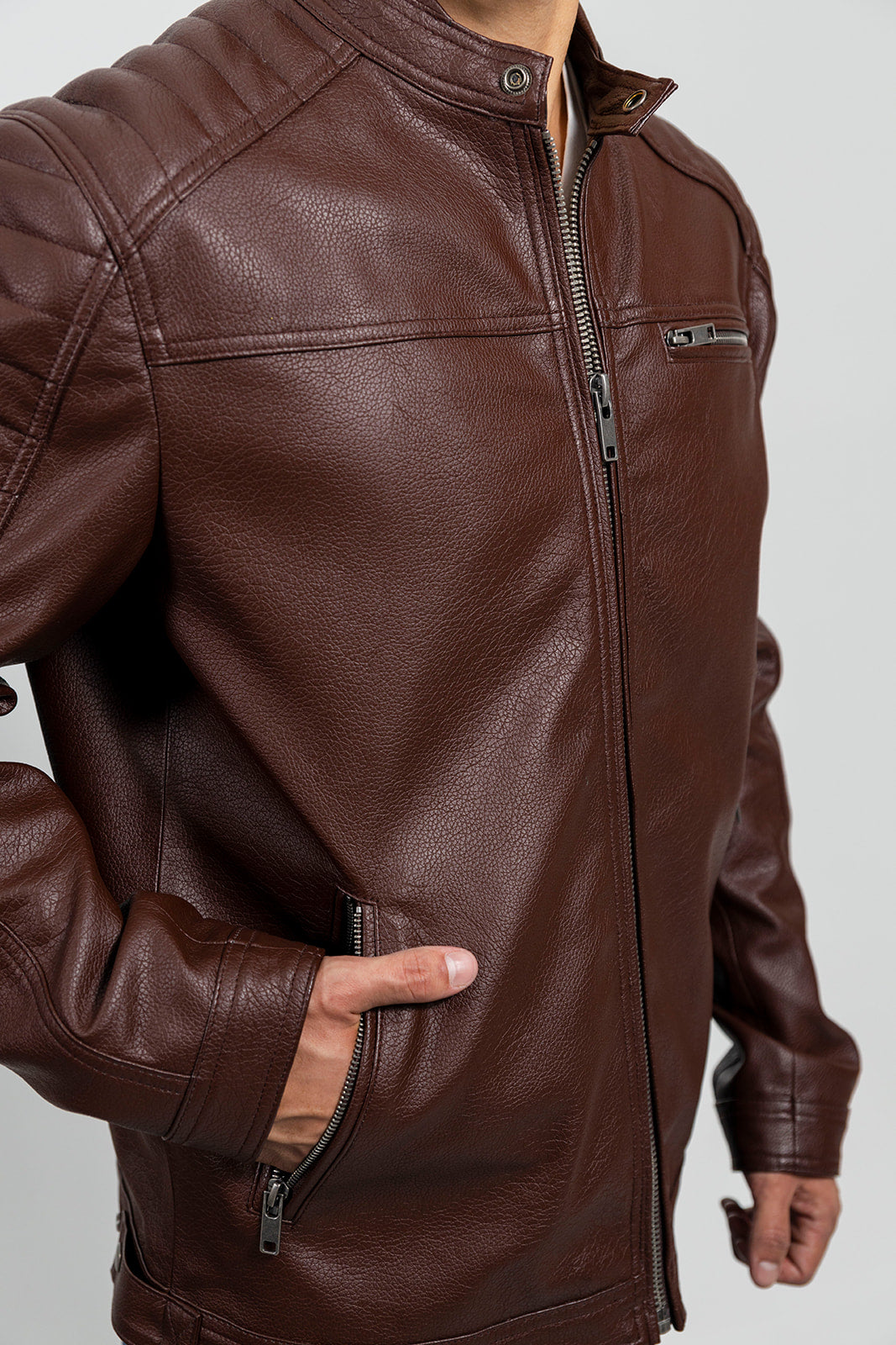 Tressivo-Logan Men's Vegan Faux Leather Jacket - Tressivo