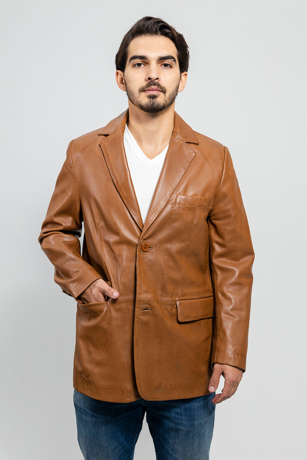 Tressivo-Esquire Mens Leather Jacket - Tressivo
