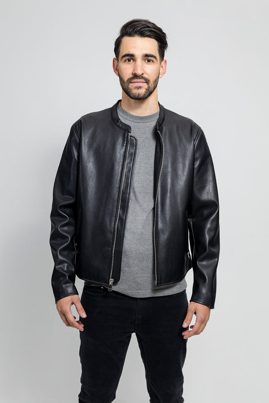 Tressivo-Dillon Men's Vegan Faux Leather Jacket - Tressivo