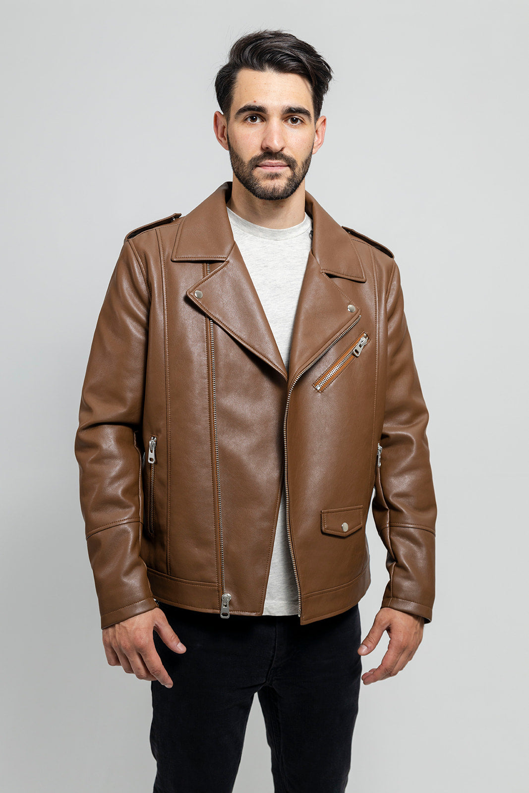 Tressivo-Nash Vegan Faux Leather Jacket - Tressivo