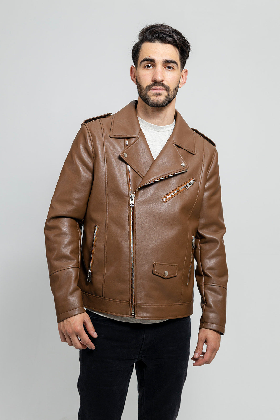Tressivo-Nash Vegan Faux Leather Jacket - Tressivo