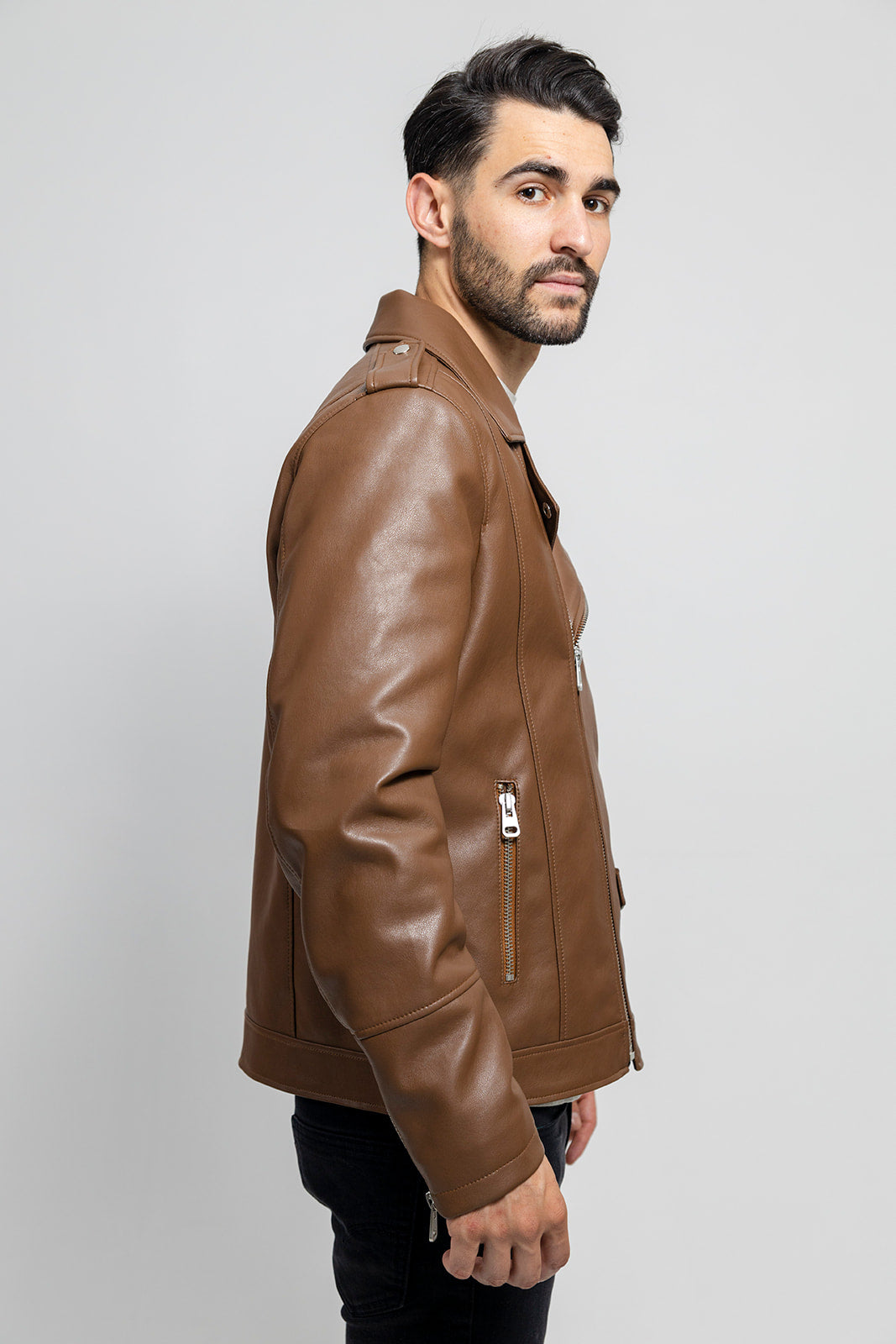 Tressivo-Nash Vegan Faux Leather Jacket - Tressivo