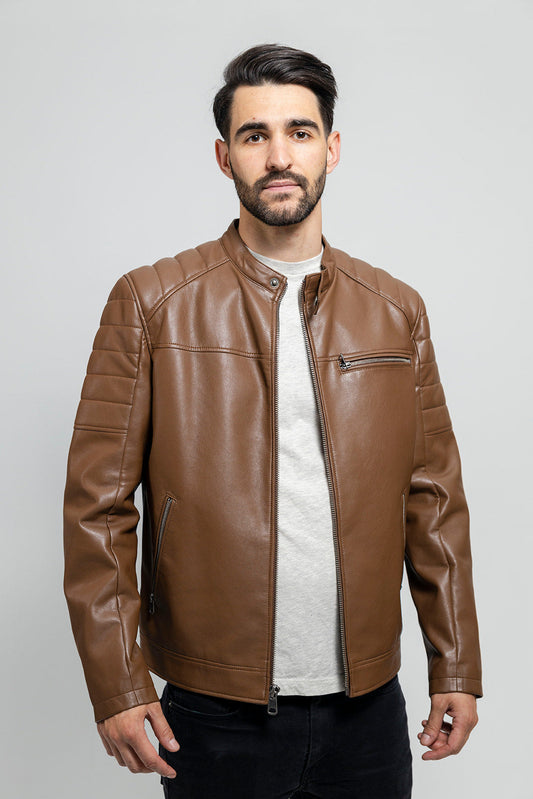 Tressivo-Dustin Men's Vegan Faux Leather Jacket - Tressivo