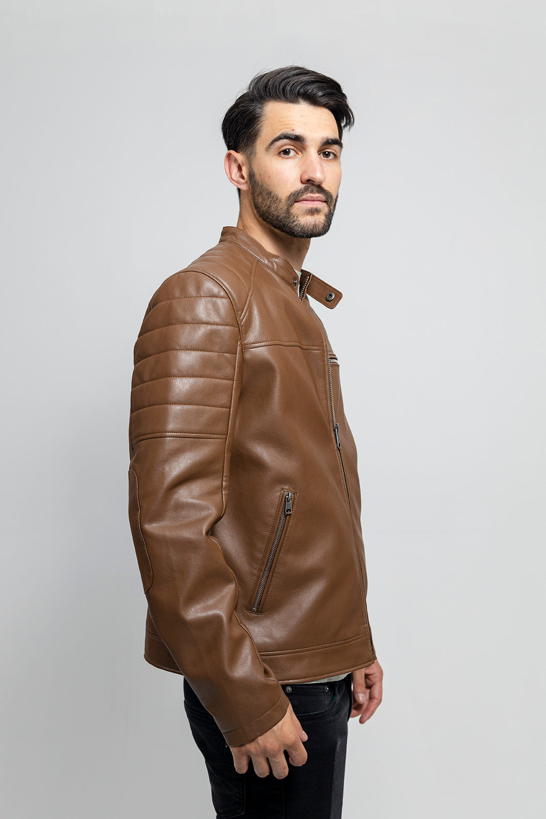 Tressivo-Dustin Men's Vegan Faux Leather Jacket - Tressivo