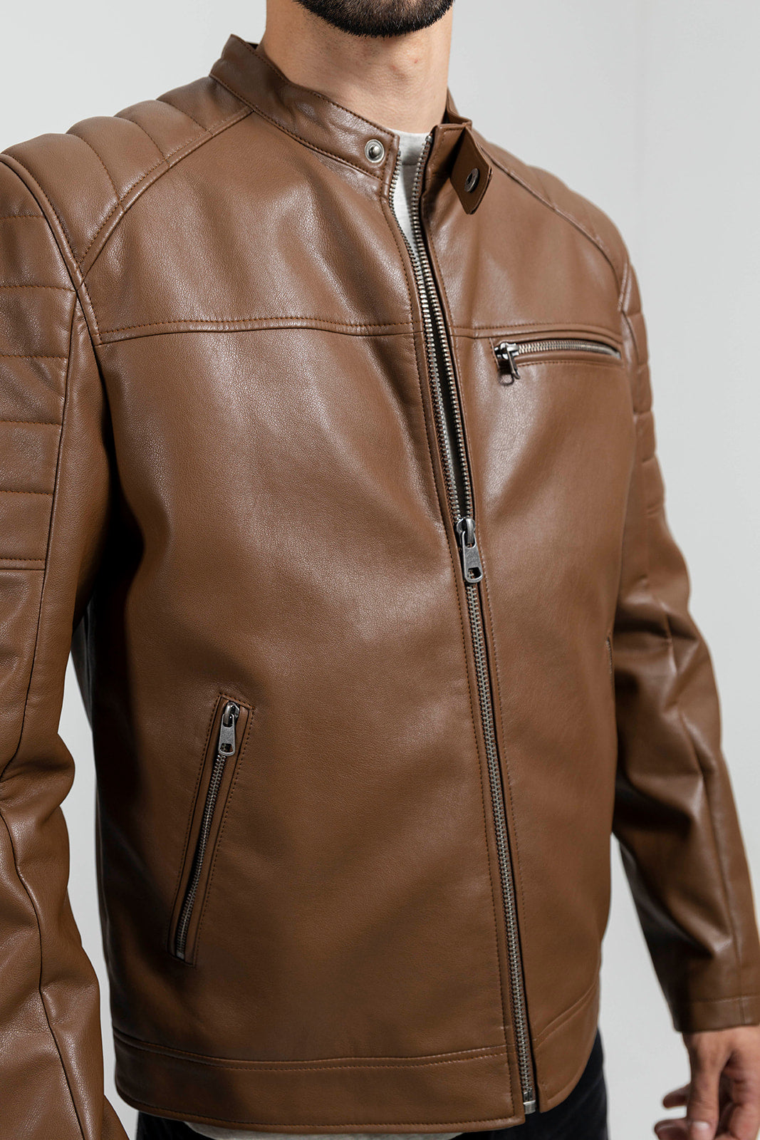 Tressivo-Dustin Men's Vegan Faux Leather Jacket - Tressivo
