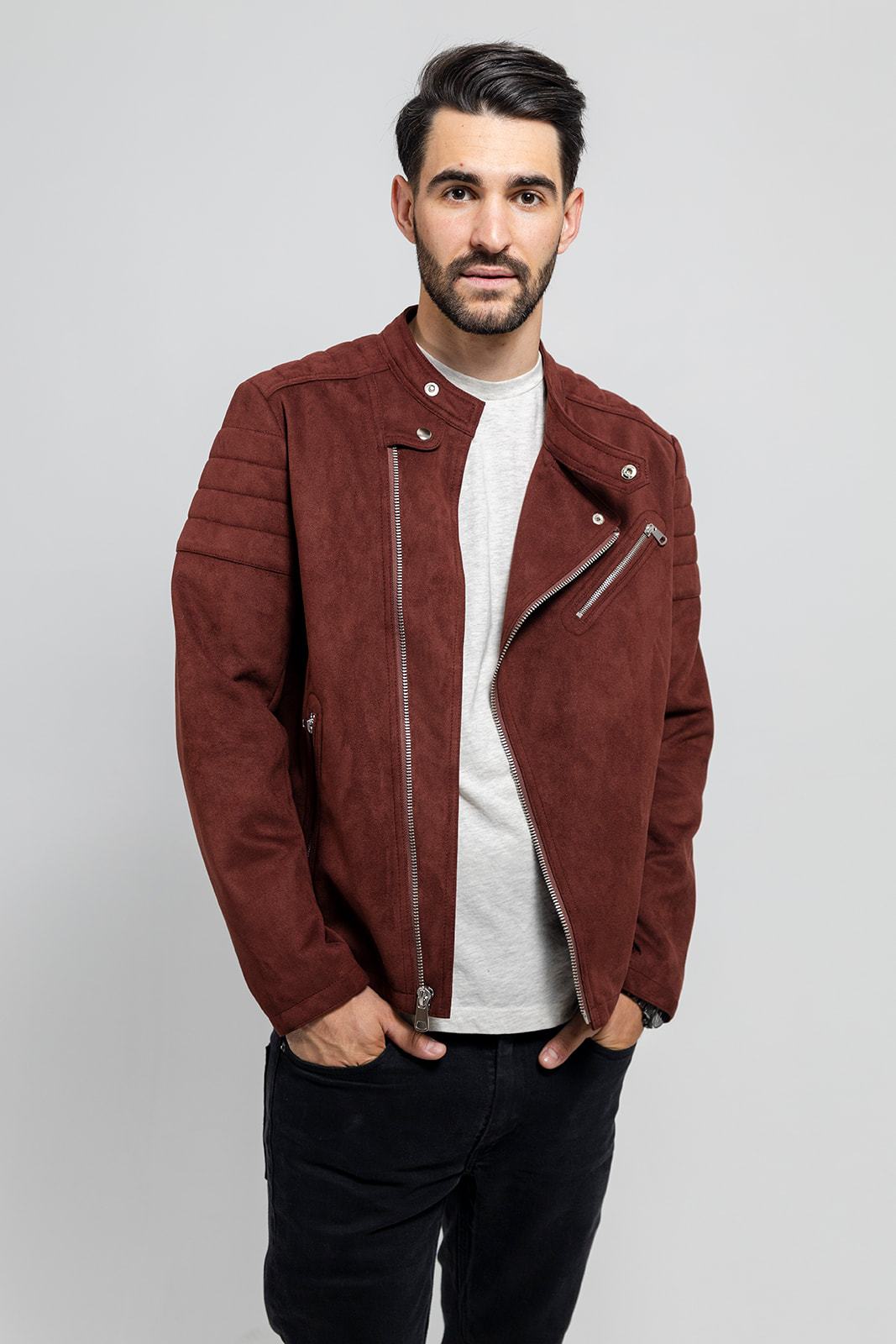 Tressivo-Payton Men's Vegan Faux Suede Jacket - Tressivo