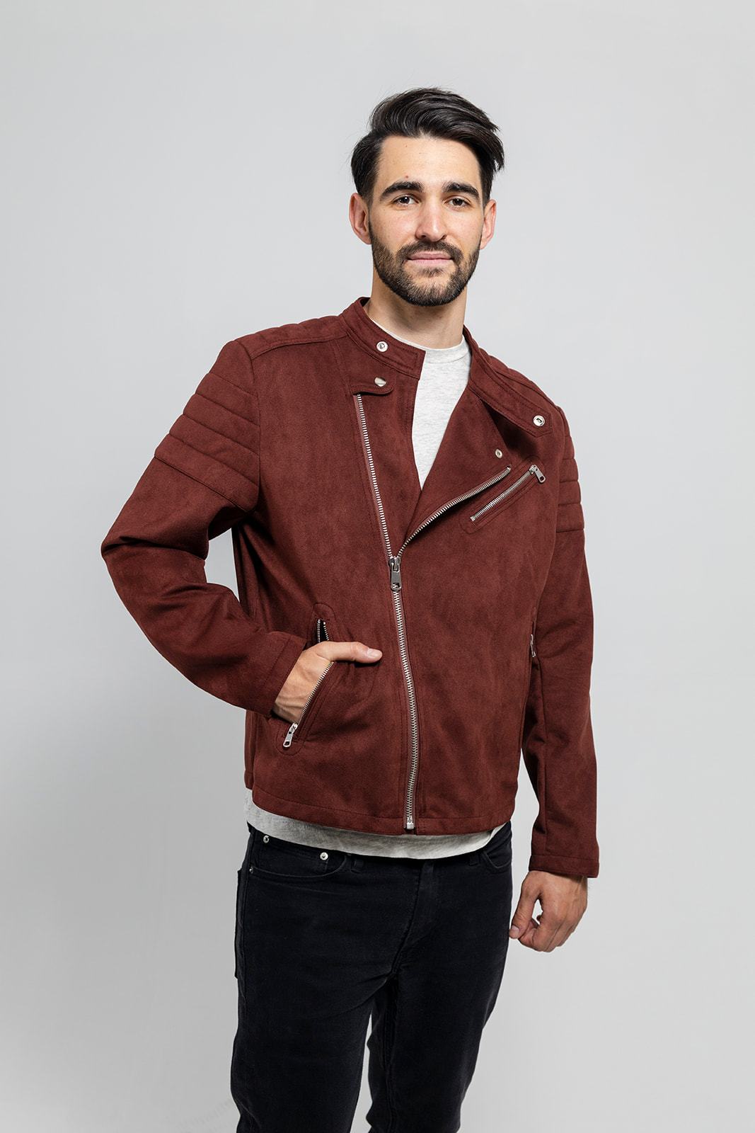 Tressivo-Payton Men's Vegan Faux Suede Jacket - Tressivo
