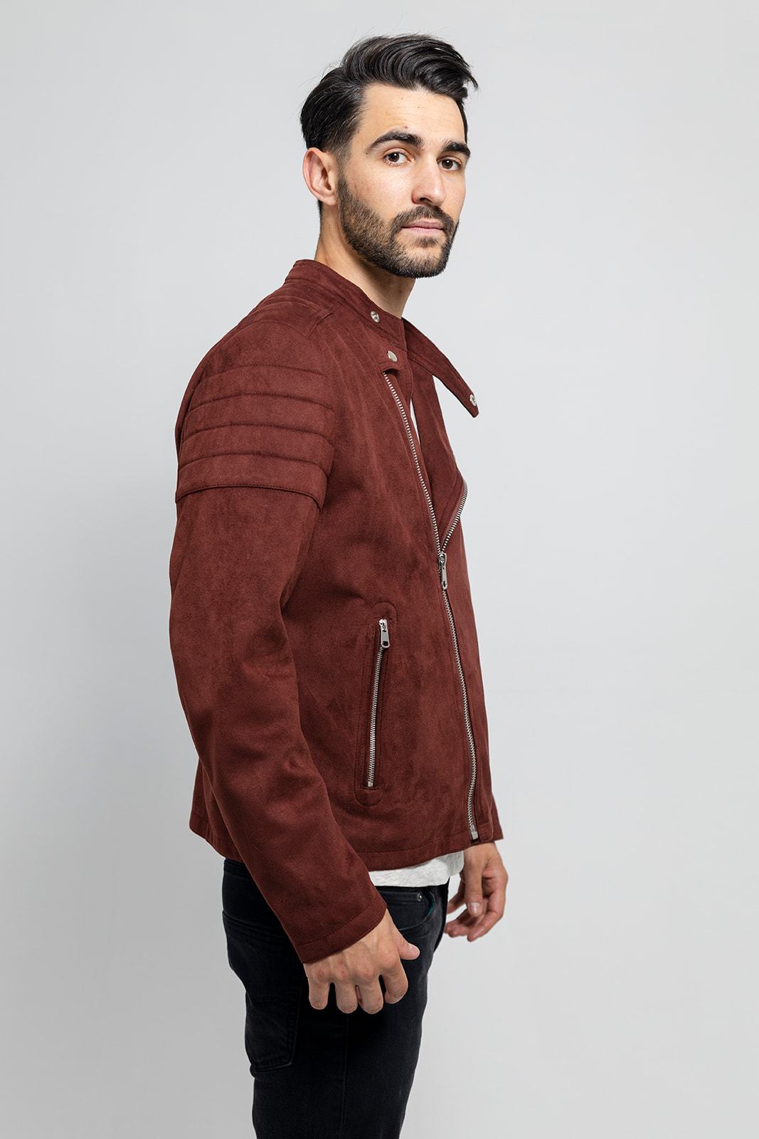 Tressivo-Payton Men's Vegan Faux Suede Jacket - Tressivo