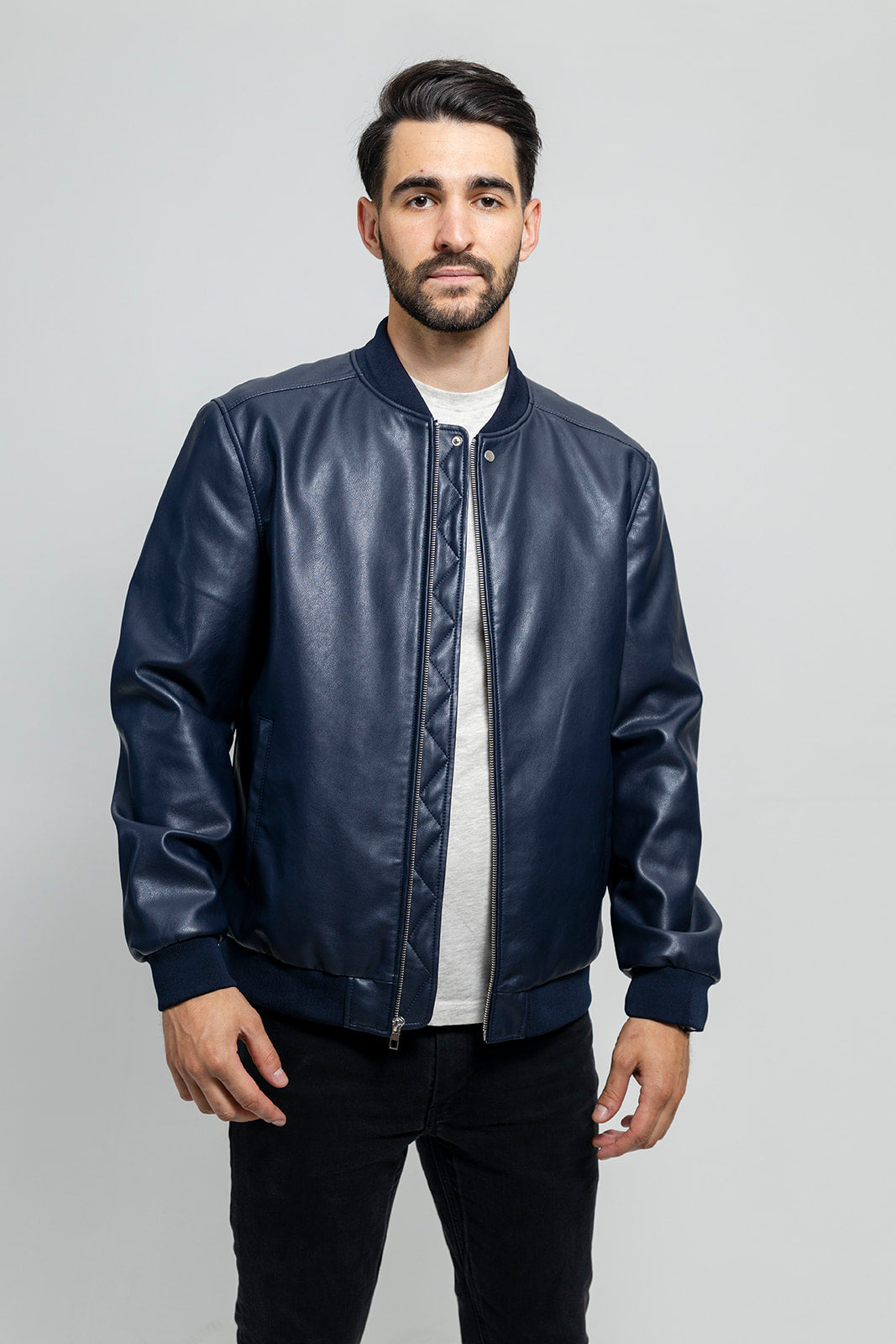 Tressivo-Justin Men's Vegan Faux Leather Jacket - Tressivo