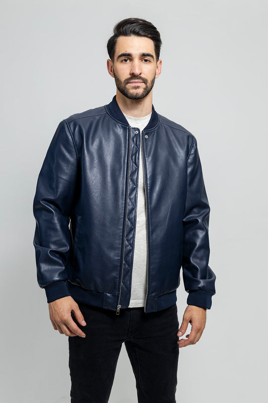 Tressivo-Justin Men's Vegan Faux Leather Jacket - Tressivo