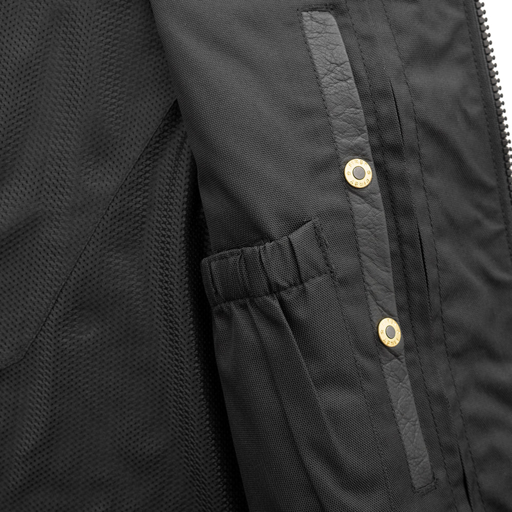 Tressivo-Badlands Men's Motorcycle Leather Vest - Tressivo