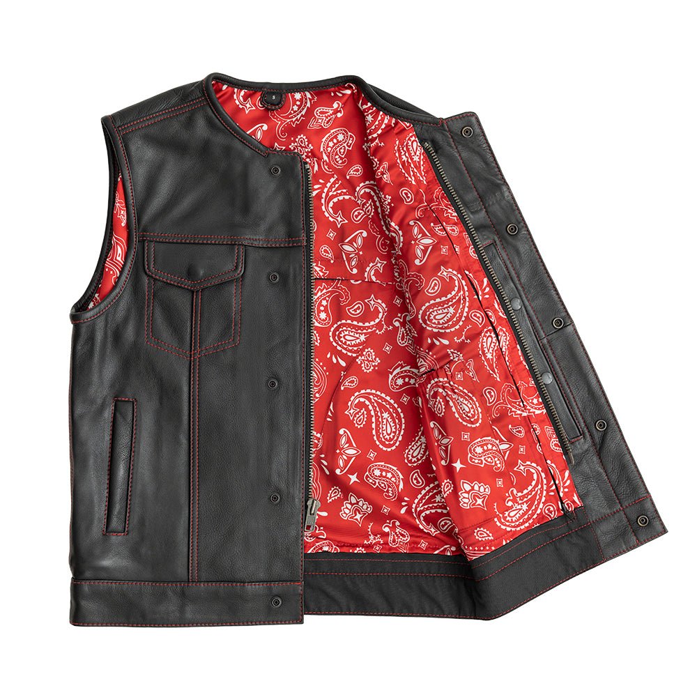 Tressivo-Bandit Men's Leather Motorcycle Vest - Tressivo