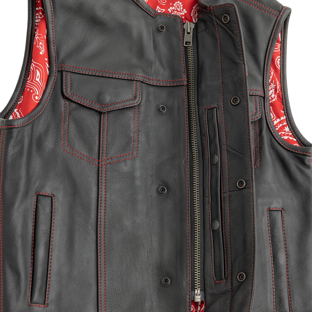 Tressivo-Bandit Men's Leather Motorcycle Vest - Tressivo