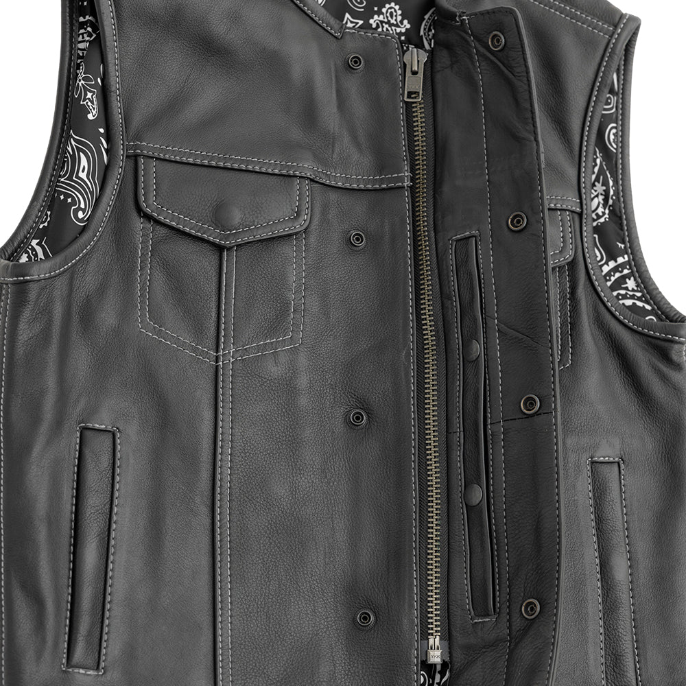 Tressivo-Bandit Men's Leather Motorcycle Vest - Tressivo