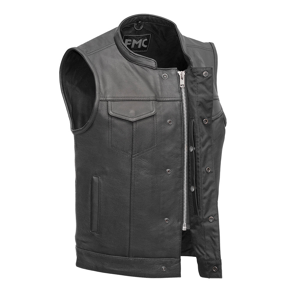 Tressivo-Blaster Men's Leather Motorcycle Vest - Tressivo