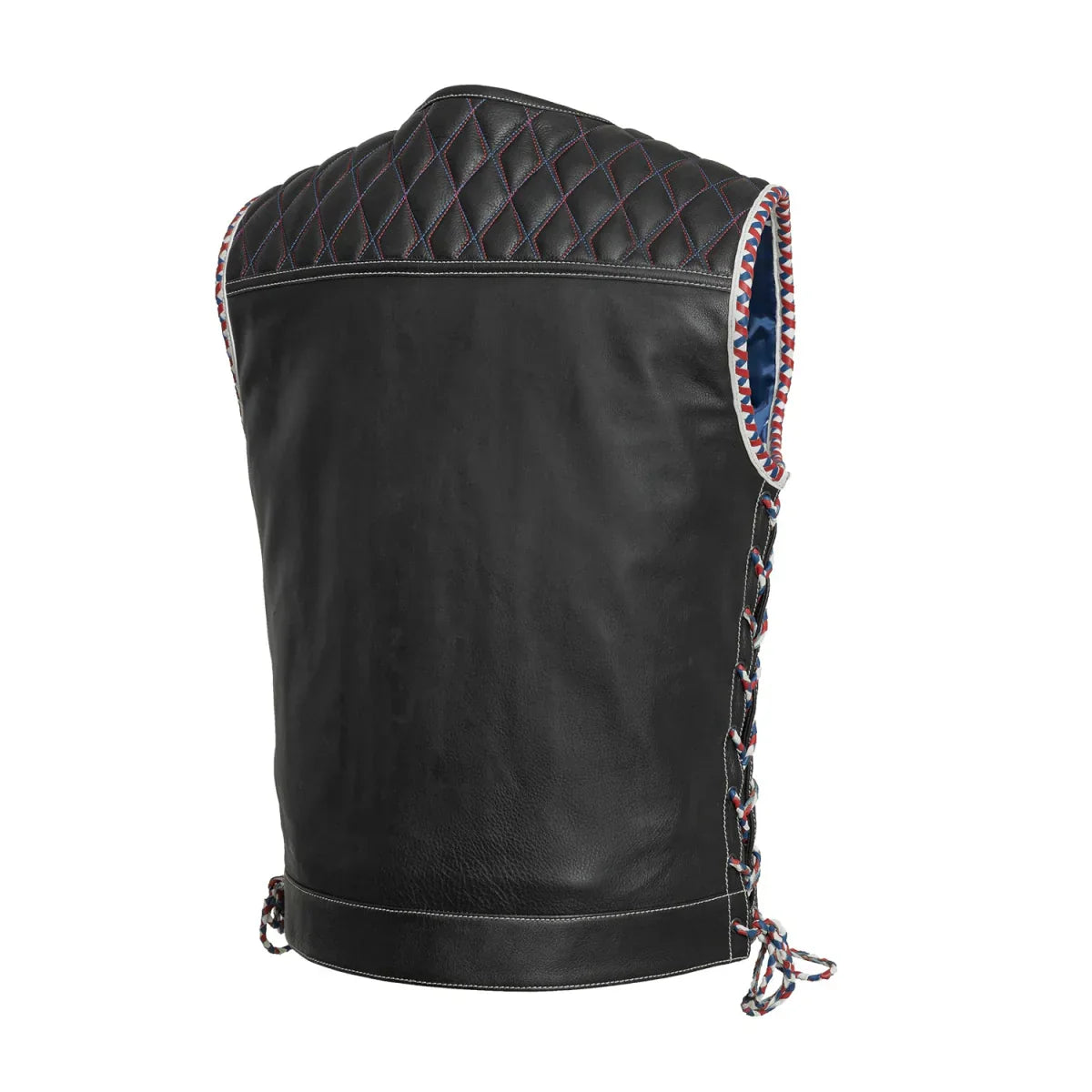 Tressivo-Captain Men's Motorcycle Leather Vest - Tressivo