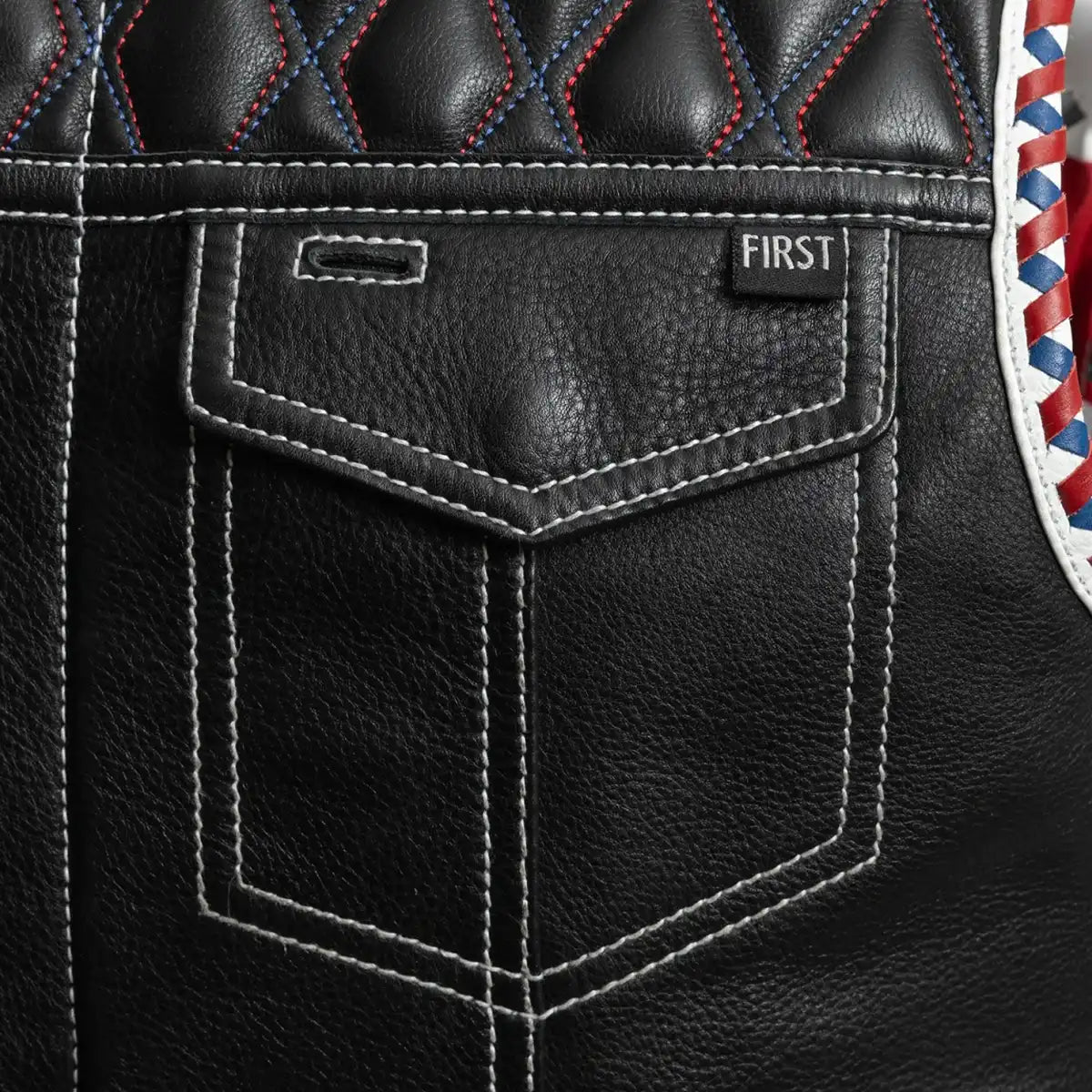 Tressivo-Captain Men's Motorcycle Leather Vest - Tressivo