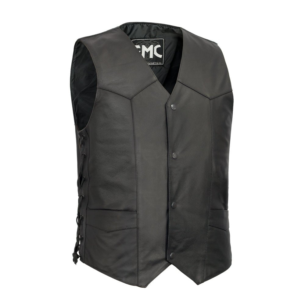 Tressivo-Carbine Men's Western Style Leather Motorcycle Vest - Tressivo