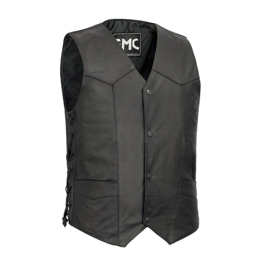 Tressivo-Carbine Men's Western Style Leather Motorcycle Vest - Tressivo