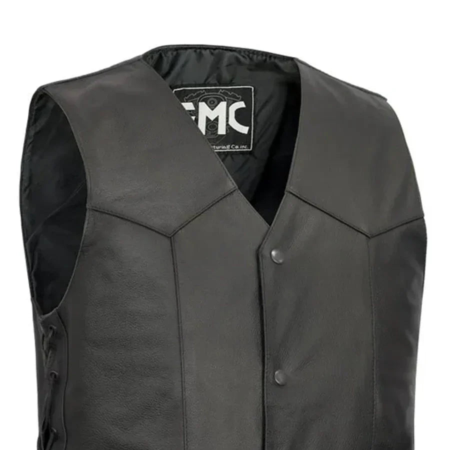 Tressivo-Carbine Men's Western Style Leather Motorcycle Vest - Tressivo