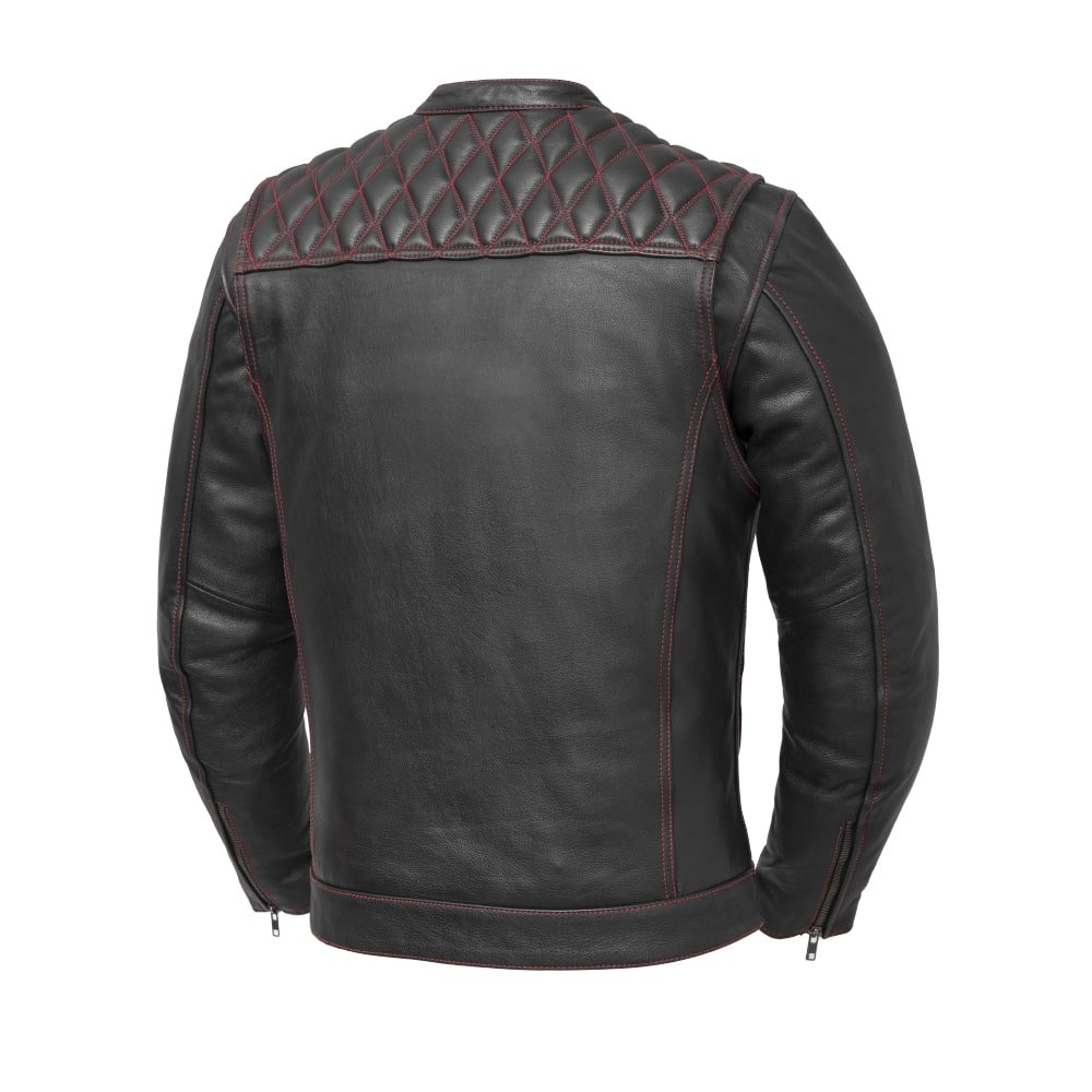 Tressivo-Cinder Men's Cafe Style Leather Jacket - Tressivo