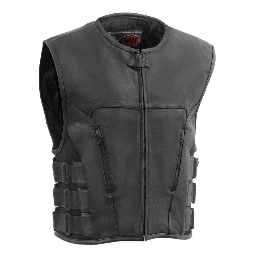 Tressivo-Commando Men's Leather Swat Style Motorcycle Vest - Tressivo