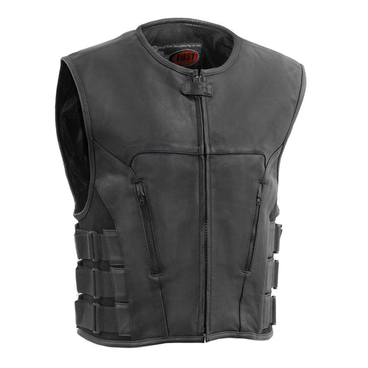 Tressivo-Commando Men's Leather Swat Style Motorcycle Vest - Tressivo
