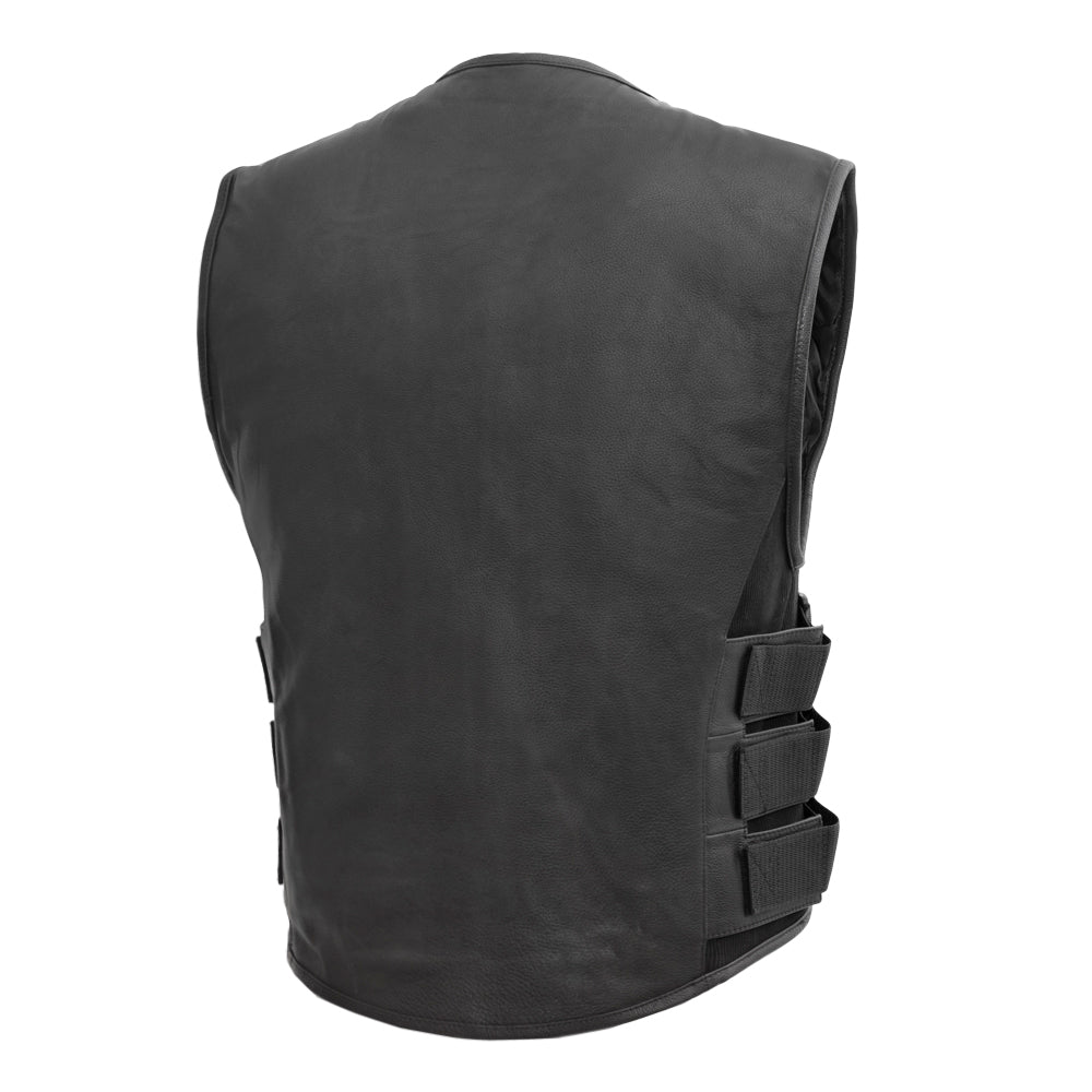 Tressivo-Commando Men's Leather Swat Style Motorcycle Vest - Tressivo