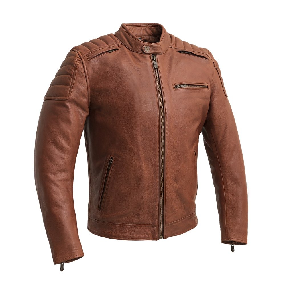 Crusader Men's Motorcycle Leather Jacket - Tressivo