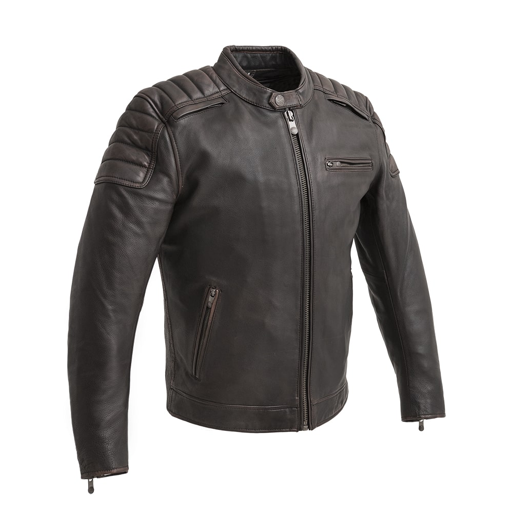 Crusader Men's Motorcycle Leather Jacket - Tressivo